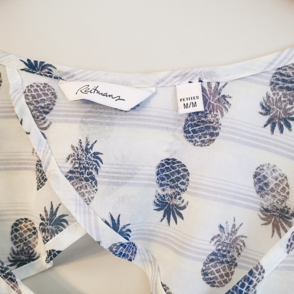 Reitmans Sleeveless Sheer Pineapple top - Picture 8 of 8